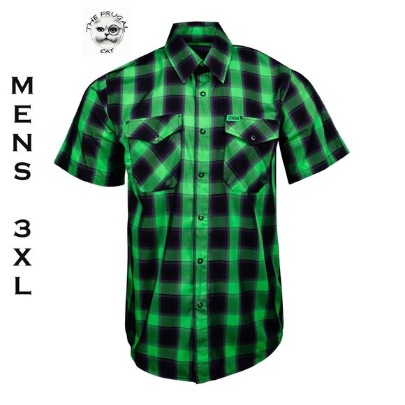 DIXXON FLANNEL - LAGOON BAMBOO Shirt SS - Men's 3XL - Horror Series - Picture 1 of 10